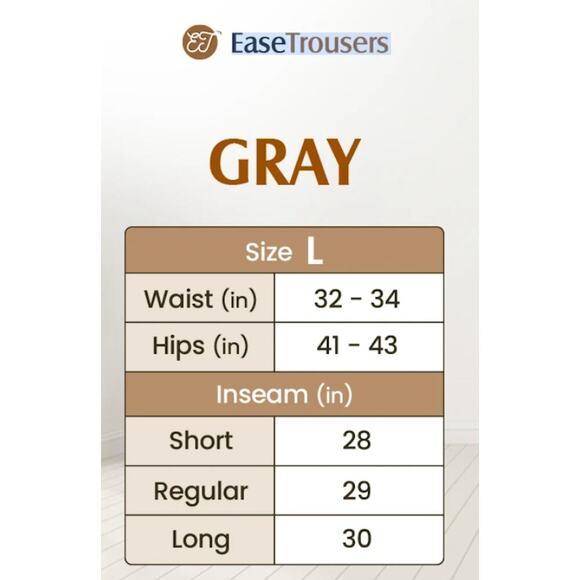 Ease Trousers Women's High Waisted Straight Leg Stretchy GrayPants Size Large - Picture 12 of 12